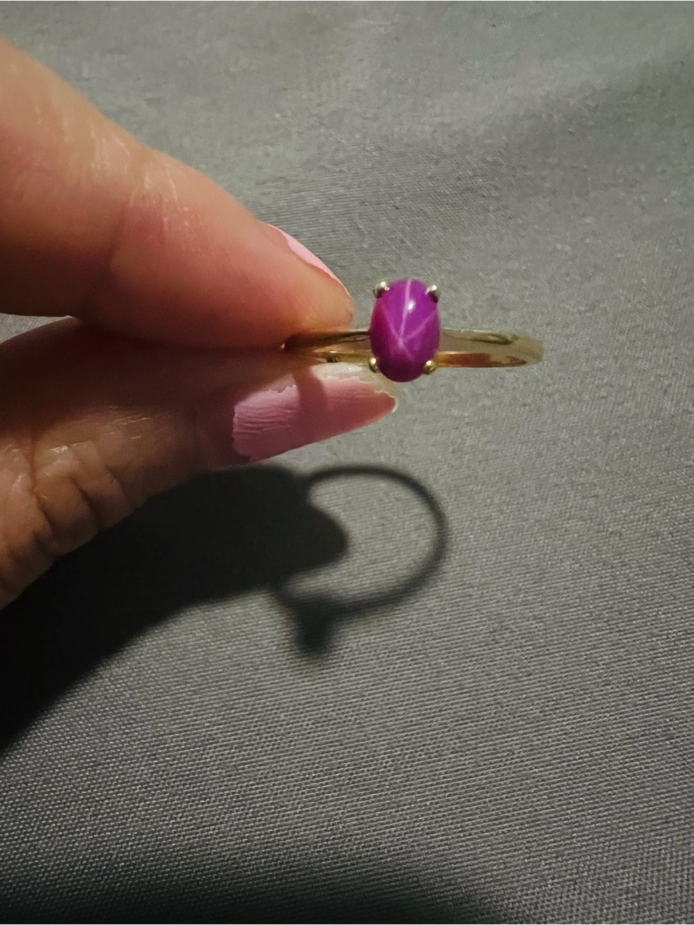 Vintage 14K Solid Gold Star Ruby Ring | Size 6 | Tested & Hallmarked - Picture 1 of 9